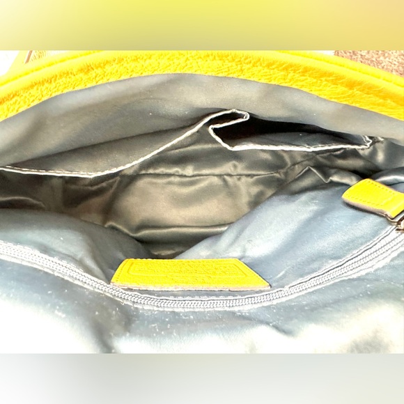 COACH Madison Annabelle 21223 Yellow Leather Small Crossbody Bag Belted Rare - Picture 10 of 14